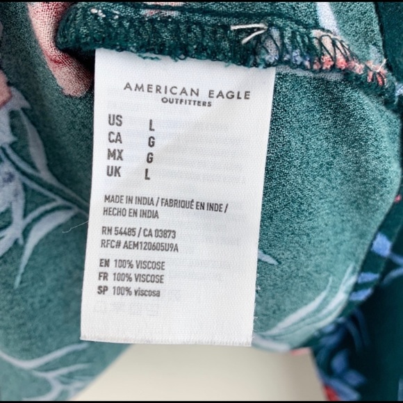 American Eagle Peasant Floral Tie Knot Blouse L - Picture 5 of 5
